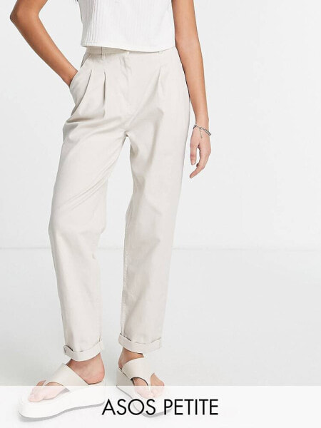 ASOS DESIGN Petite chino trousers in stone