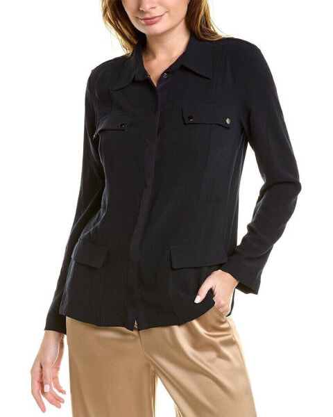 Elie Tahari Utility Shirt Jacket Women's Blue S