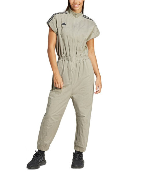 Women's Cotton Relaxed Tiro 3-Stripe Jumpsuit