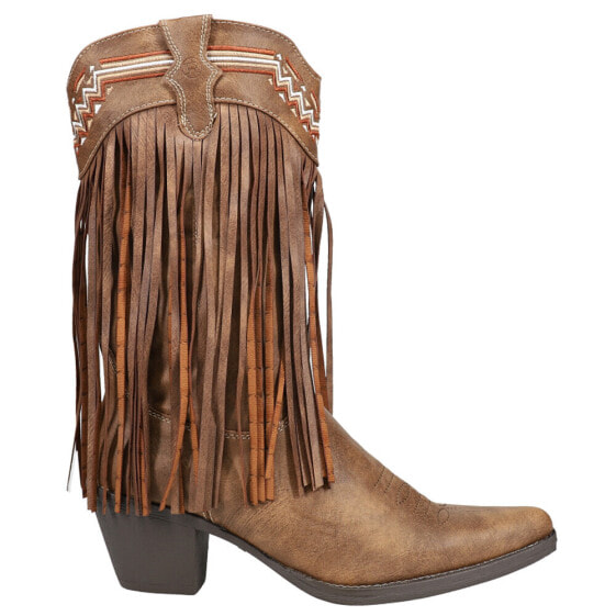 Roper Fringes Snip Toe Cowboy Womens Brown Casual Boots 09-021-1556-0703