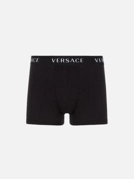 VERSACE 278095 Cotton boxer shorts with logo - Black 8(3XL )