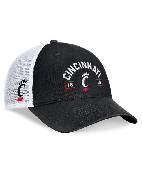 Men's Black/White Cincinnati Bearcats Free Kick Trucker Adjustable Hat