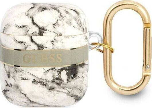 Guess Etui ochronne Marble Strap Collection do AirPods szare