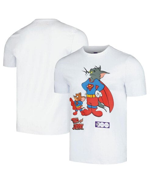 Men's White Tom and Jerry Superman T-Shirt