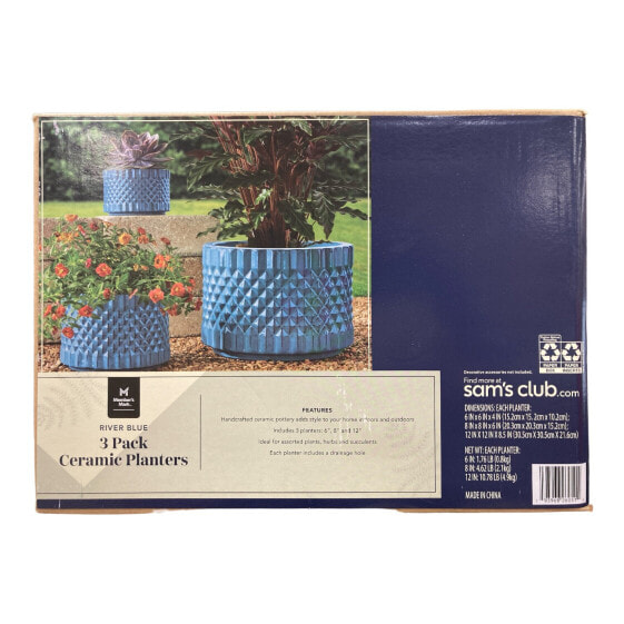 Member's Mark Handcrafted Textured Ceramic Planters, 3pk