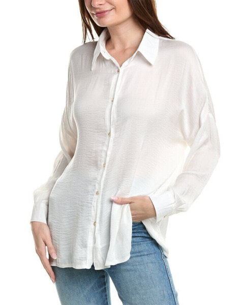 Brook + Lynn Dropped-Shoulder Shirt Women's White S