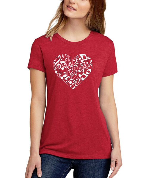 Women's Premium Blend Word Art Heart Notes T-shirt