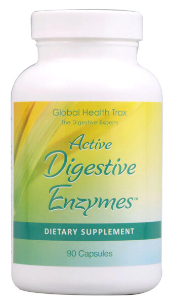 Global Health Trax Active Digestive Enzymes Комплекс ферментов для улучшения пищеварения 90 капсул