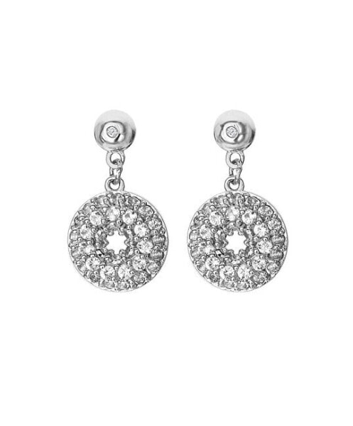 Sparkling silver earrings with diamonds and topaz Forever DE722