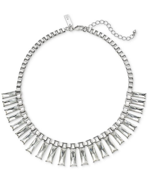 Rectangular Crystal Necklace, 17"+3" extender, Created for Macy's