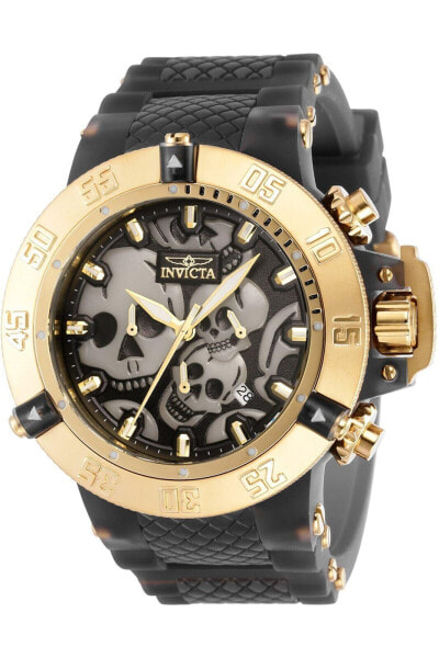 Invicta Subaqua Chronograph Quartz Black Dial Skull Men's Watch 37327