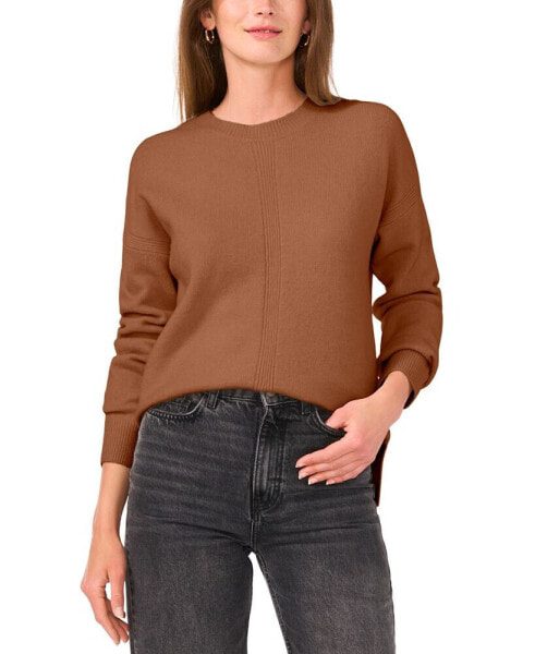 Women's Ribbed Crewneck Long-Sleeve Sweater