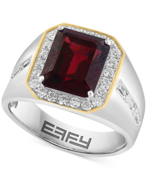 EFFY® Men's Garnet (7-7/8 ct. t.w.) & Zircon (1-7/8 ct. t.w.) in Sterling Silver & 14k Gold-Plate