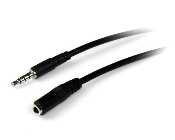 StarTech.com 2m 3.5mm 4 Position TRRS Headset Extension Cable - M/F - 3.5mm - Male - 3.5mm - Female - 2 m - Black