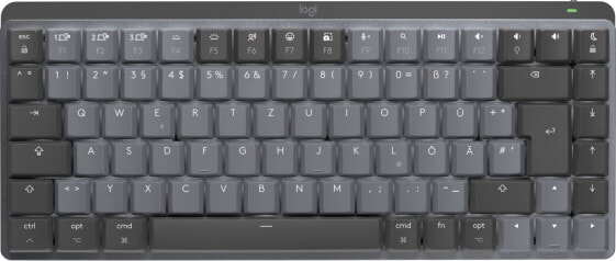 Logitech MX Mechanical Mini for Mac Minimalist Wireless Illuminated Keyboard - Tenkeyless (80 - 87%) - Bluetooth - Mechanical - QWERTZ - LED - Graphite - Grey