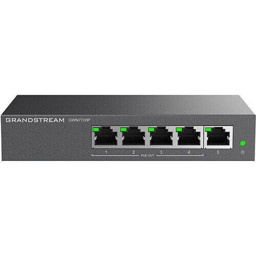 Grandstream GWN7700P Unmanaged Switch 5-Port 4x PoE - Switch - 0.1 Gbps