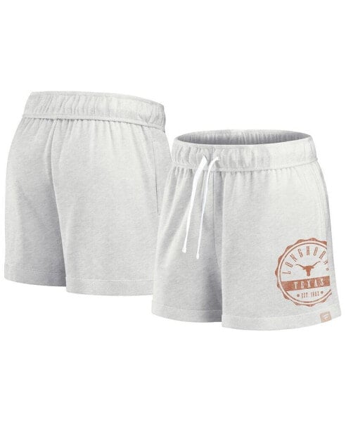 Women's Oatmeal Texas Longhorns Win Badge Shorts