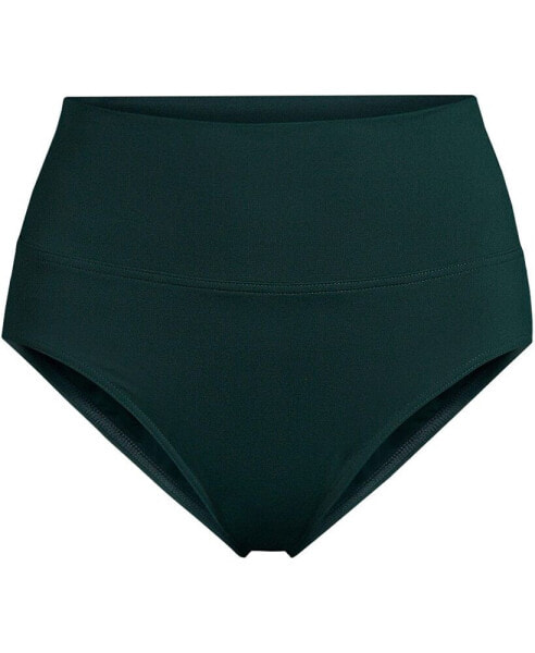 Women's Chlorine Resistant Pinchless High Waisted Bikini Bottoms