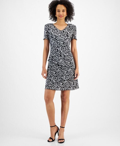 Women's Printed Tiered Sheath Dress