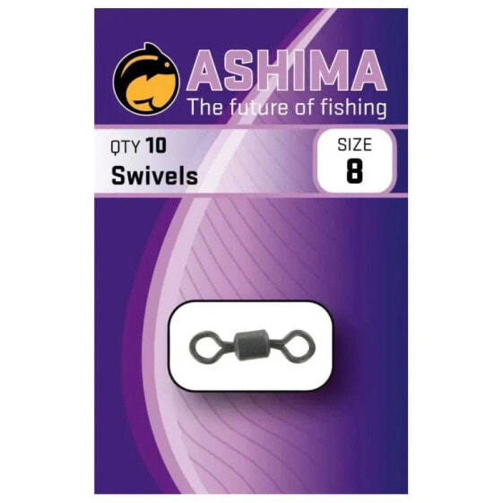 Черные вращения ASHIMA FISHING 50 штук, Высокопрочные Стальные Рыболовные Вертлюги