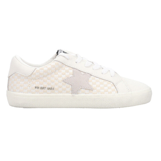 Vintage Havana Flair Checkered Lace Up Womens Beige, Off White, White Sneakers