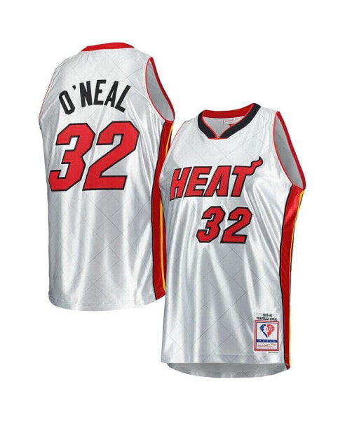 Men's Shaquille O'Neal Platinum Miami Heat 2005-06 Hardwood Classics 75th Anniversary Swingman Jersey