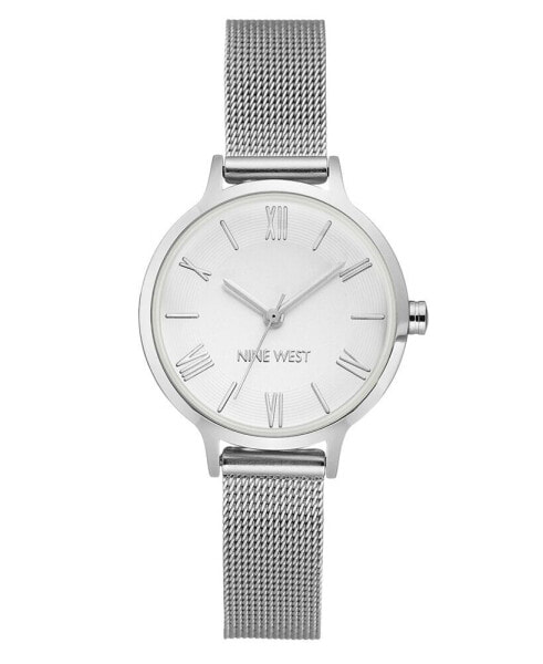 Women's Quartz Silver-Tone Stainless Steel Mesh Band Watch, 31mm