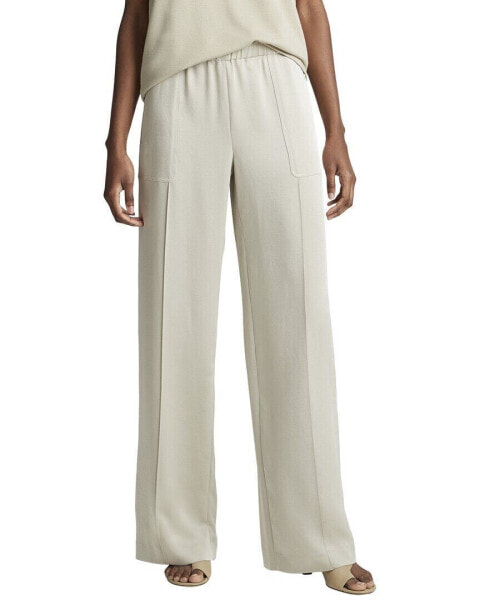 Vince Shiny Zip Trim Wide Leg Pull On Pant Women's M