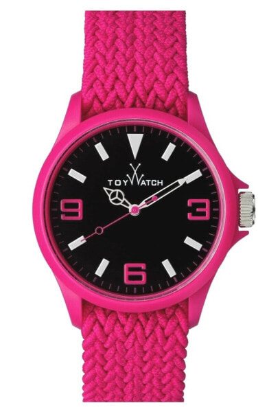 Toy Watch 130228 Women's 'Cruise' Pink Round Woven Strap 39mm Black Dial Watch