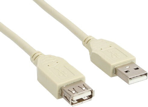 InLine USB 2.0 Extension Cable Type A male / female - beige - 3m - bulk