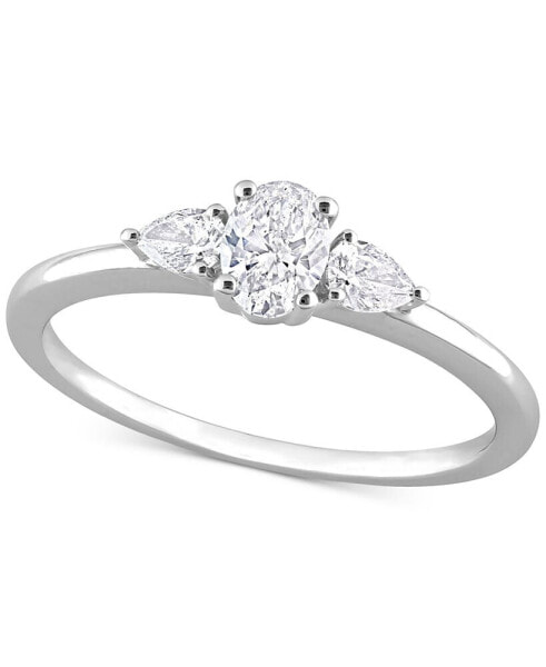 Кольцо Macy's Oval- & Pear-Cut Three Stone Engagement