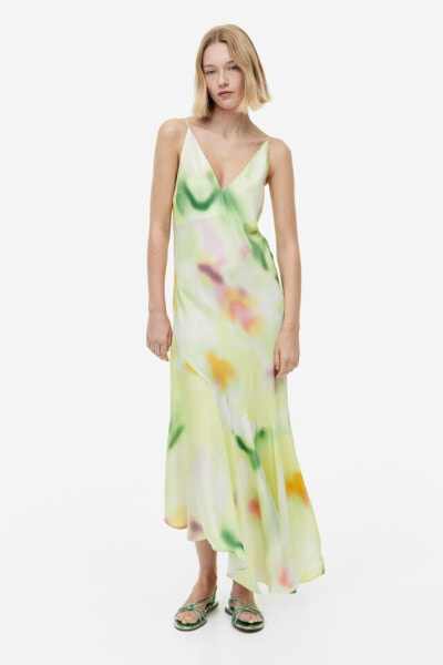 Платье H&M Асимметричное с разрезом и вешалками