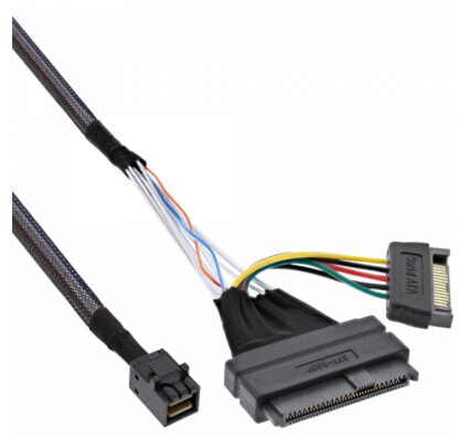 InLine U.2 connection cable - SSD with U.2 (SFF-8639) to SFF-8643 + power - 0.5m