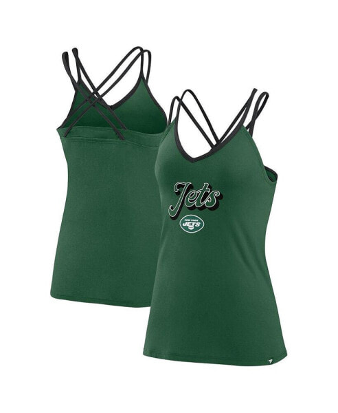 Women's Green New York Jets Go for It Strappy Crossback Tank Top