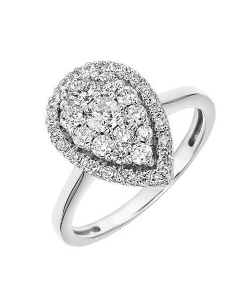 Diamond Pear Cluster Engagement Ring (3/4 ct. t.w.) in 14k White Gold