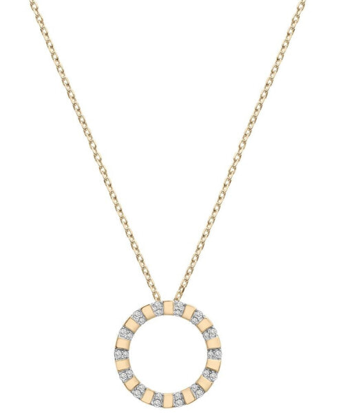 Audrey by Aurate diamond Circle 18" Pendant Necklace (1/6 ct. t.w.) in Gold Vermeil, Created for Macy's
