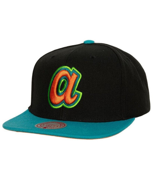 Men's Black, Teal Atlanta Braves Citrus Cooler Snapback Hat