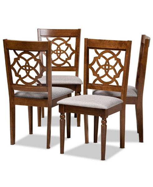 Lylah Modern and Contemporary Fabric Upholstered 4 Piece Dining Chair Set