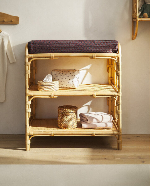 Rattan baby changing table