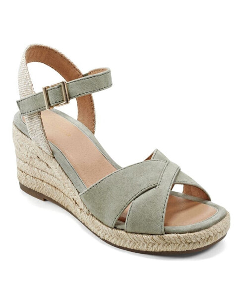 Women's Shandra Ankle Strap Round Toe Wedge Sandals