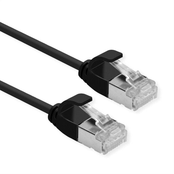 ROTRONIC-SECOMP U/FTP DataCenter Patchk. Kat6A/Kl. EA LSOH Slim schwarz 2m - Cable - Network