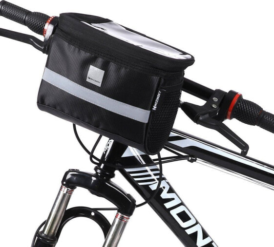 Велосумка на руль с окном для смартфона Wozinsky WBB12BK 2 л черная Uniwersalny