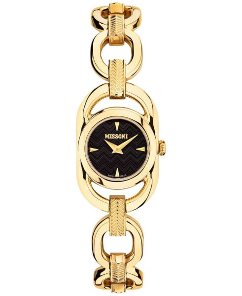 Women's Gioiello Gold Ion Plated Stainless Steel Link Bracelet Watch 23mm