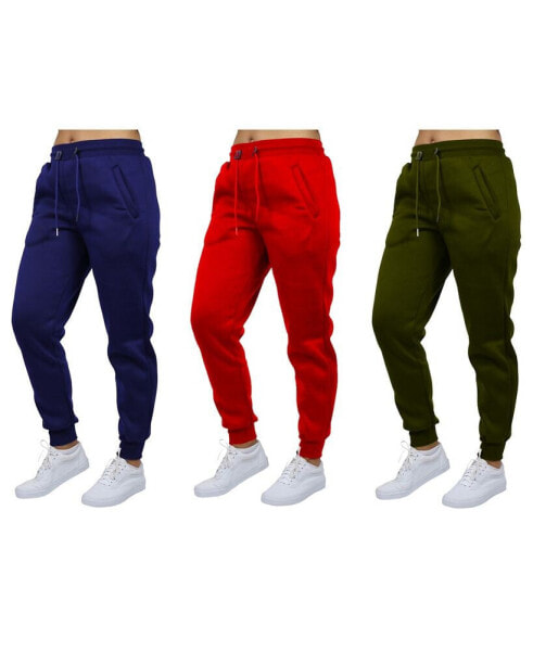 Women's Loose-Fit Fleece Jogger Sweatpants-3 Pack