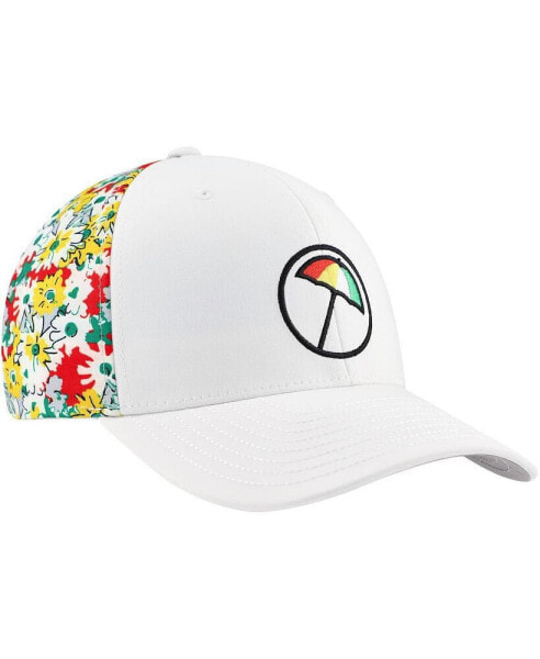 Men's White Arnold Palmer Invitational Floral Tech Flexfit Adjustable Hat
