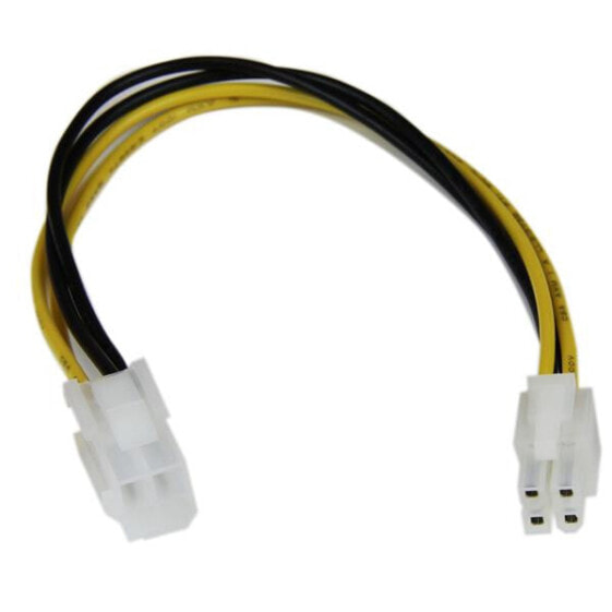 StarTech.com 8in ATX12V 4 Pin P4 CPU Power Extension Cable - M/F - 0.204 m - ATX (4-pin) - ATX (4-pin) - Male - Female - Black - White - Yellow