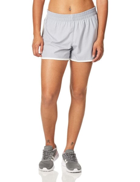 adidas 297328 Women's Marathon Shorts, Halo Silver/White, X-Small 4''
