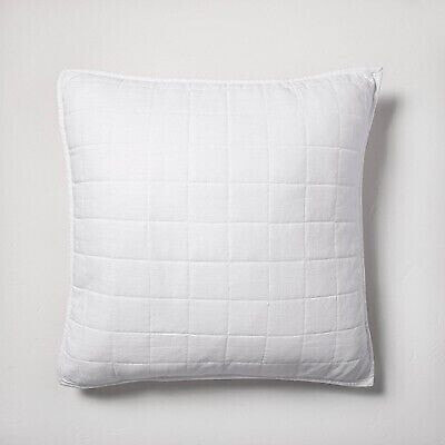Наволочка Casaluna Euro Heavyweight Linen Blend Quilt Pillow Sham White - Плотная льняная смесь