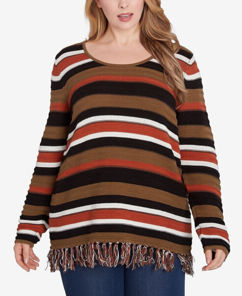 Plus Size Spice It Up Printed Long Sleeve Sweater