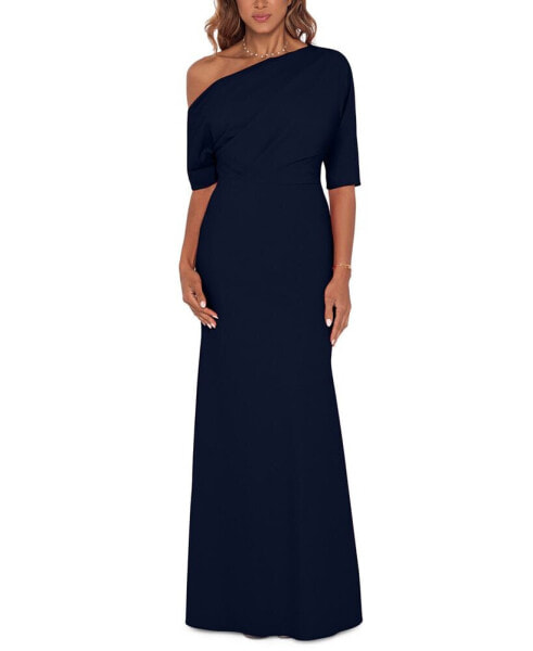 Off-the-Shoulder Scuba Gown